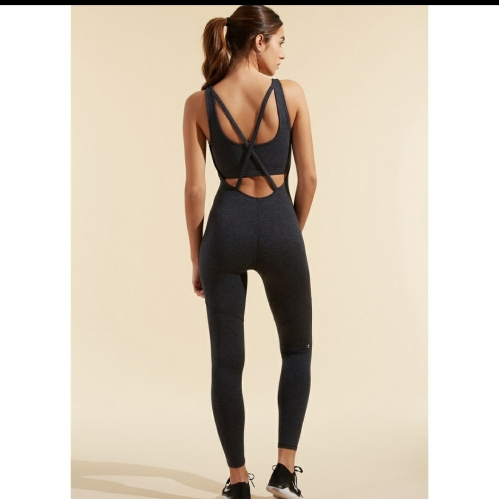 WE OVER ME bandier flow bodysuit dark gray